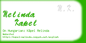 melinda kapel business card